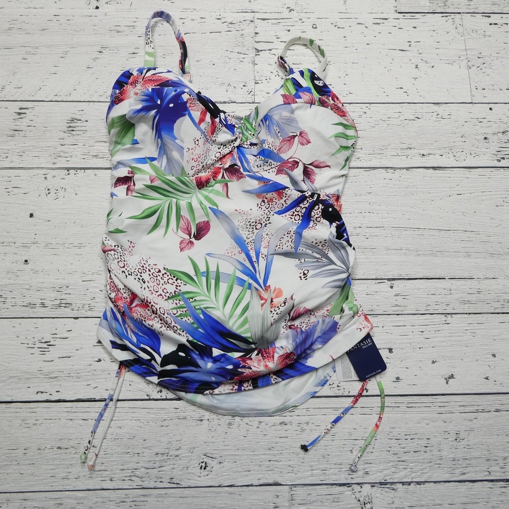 Fantasie Santa Catalina Tankini Swimsuit Womens 32G 32F Floral Adjustable Top